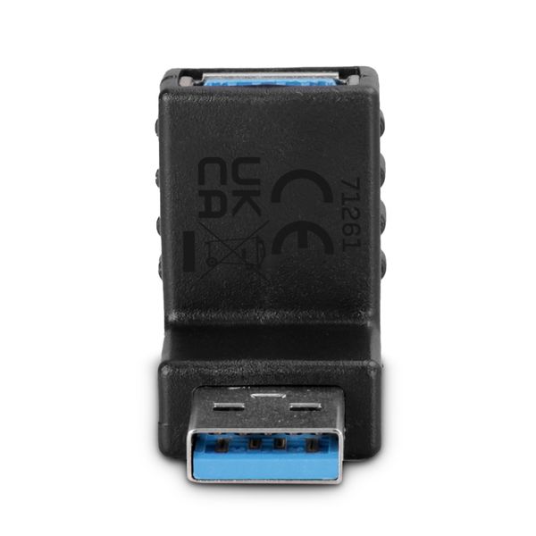 USB 3.2 Type A to A 90° Adapter, up USB Type A Male to A Female image 1