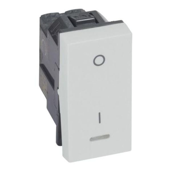 1-way double pole switch Arteor - with indicator 20 AX 250 V~ - 1 module - soft alu image 1