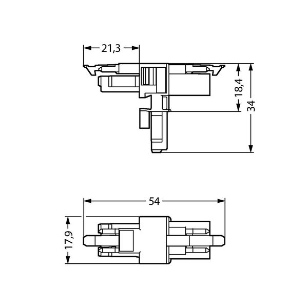 T-distribution connector 3-pole Cod. A black image 3