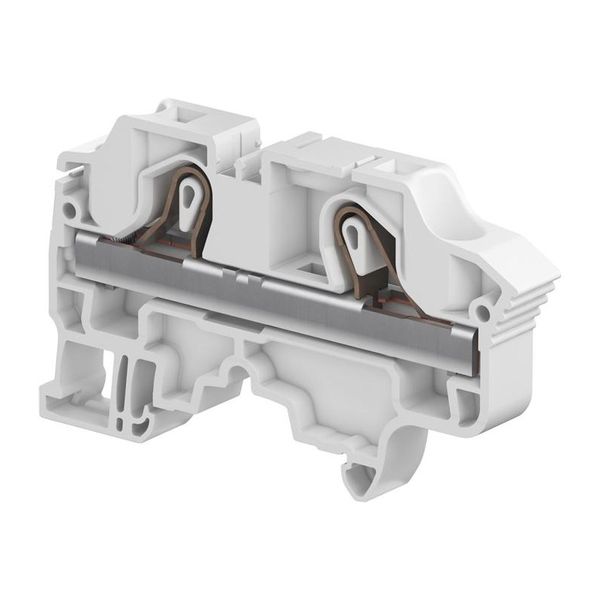 MODULAR TERMINAL BLOCKS, FEED-THROUGH, PI-SPRING TERMINAL BLOCK, GRAY, PRODUCT SPACING .394 IN [10 MM], 2 POSITION, DIN RAIL image 1