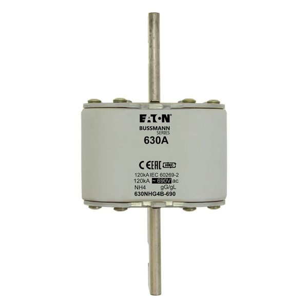 Fuse-link, LV, 630 A, AC 690 V, NH4, gL/gG, IEC, single indicator, live gripping lugs image 16