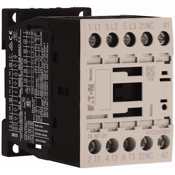 Contactor, 3 pole, 380 V 400 V 3 kW, 1 NC, 42 V 50 Hz, 48 V 60 Hz, AC operation, Screw terminals image 4