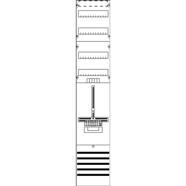 DF19P1V Meter panel, Field width: 1, Rows: 2, 1350 mm x 250 mm x 160 mm, IP2XC image 17