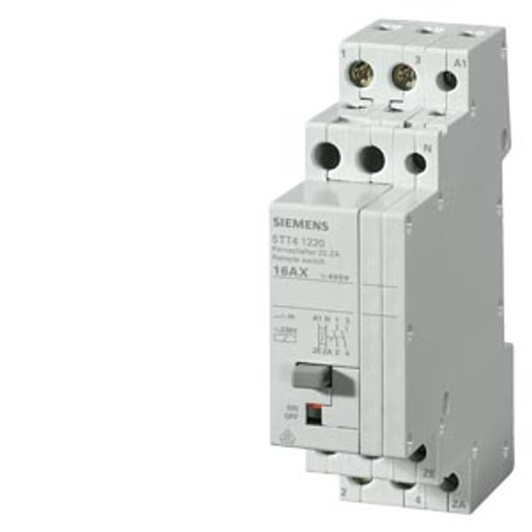 Remote control switch with 2 NO contacts, with central ON/OFF function Contact for 230 V image 2