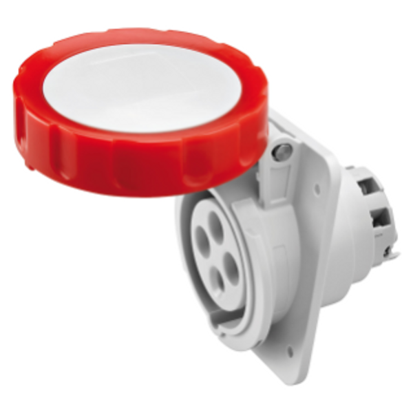 10° ANGLED FLUSH-MOUNTING SOCKET-OUTLET HP - IP66/IP67 - 3P+E 32A 440-460V 60HZ - RED - 11H - SCREW WIRING image 1