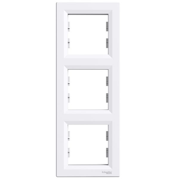 Asfora - vertical 3-gang frame - white image 3