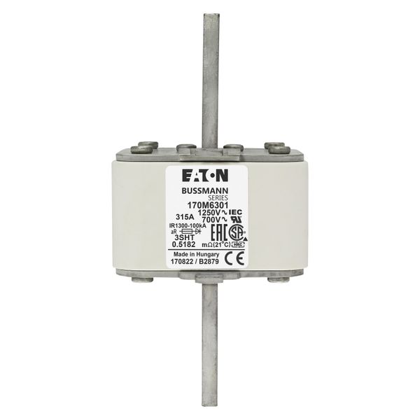 Fuse-link, high speed, 315 A, AC 1250 V, size 3, 76 x 76 x 155 mm, aR, IEC, single indicator image 16