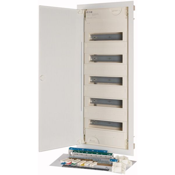 Compact distribution board-flush mounting, 5-rows, 60MU, super-flat sheet steel door image 2