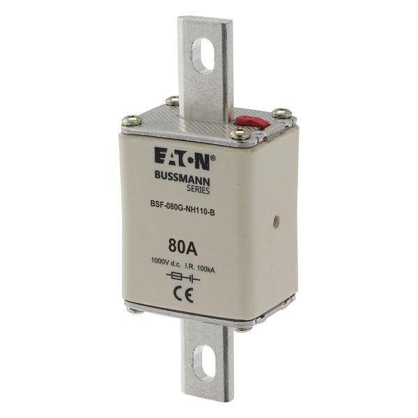 Fuse-link, high speed, 80 A, DC 1000 V, NH1, 40 x 53 x 135 mm, gBat, IEC, bolted connection image 6