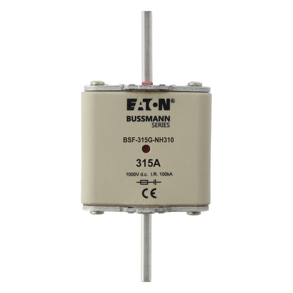 Fuse-link, high speed, 315 A, DC 1000 V, NH3, 71 x 76 x 150 mm, gBat, IEC, blade connection image 8