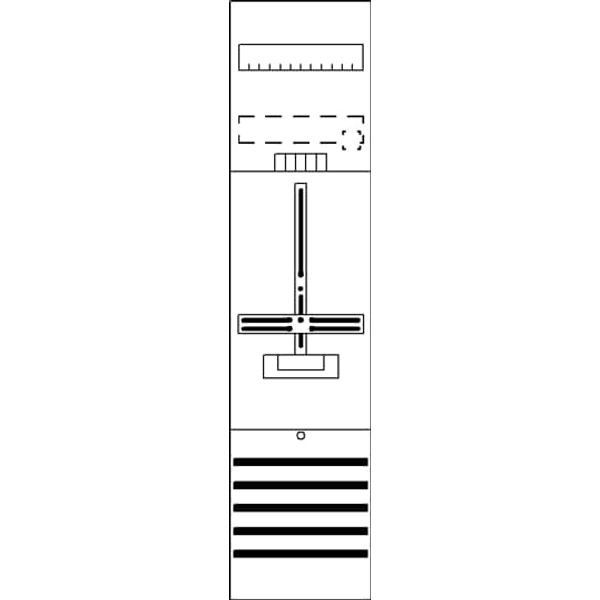 DF17B1 Meter panel, Field width: 1, Rows: 0, 1050 mm x 250 mm x 160 mm, IP2XC image 17