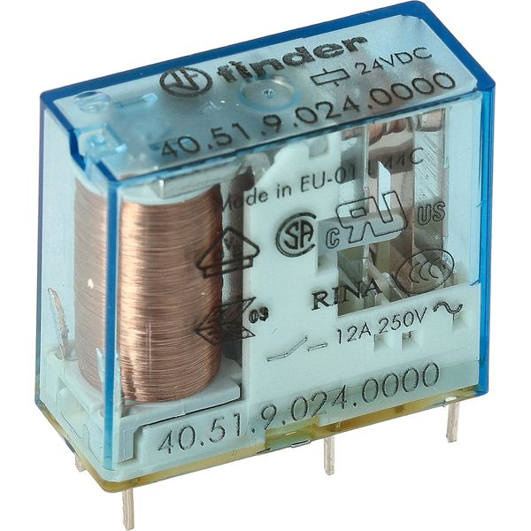 PCB/Plug-in Rel. 5mm.pinning 1CO 10A/24VDC/SEN/Agni/wash tight 125Â°C (40.51.9.024.0003) image 3
