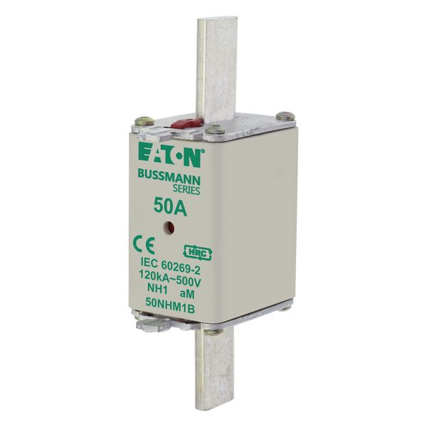 Fuse-link, low voltage, 50 A, AC 500 V, NH1, aM, IEC, dual indicator image 5