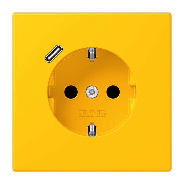 SCHUKO socket with USB type C LC4320W LC1520-18C263 image 1