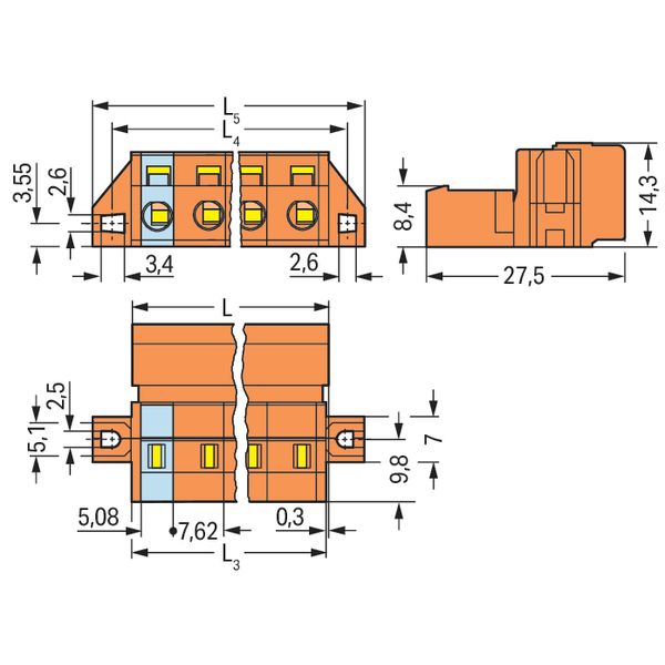 1-conductor male connector CAGE CLAMP® 2.5 mm² orange image 4