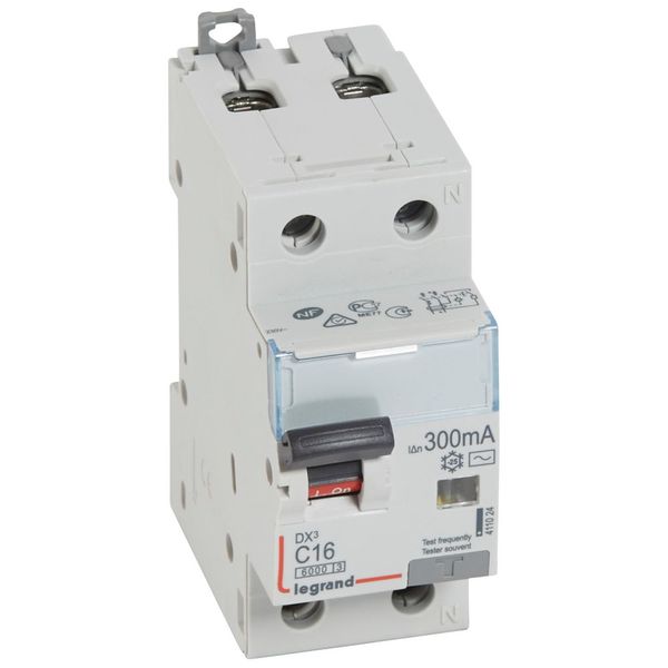 RCBO - DX³ 6000 -10 kA -1P+N-230 V~ -16 A -300 mA -AC type -N right hand image 1