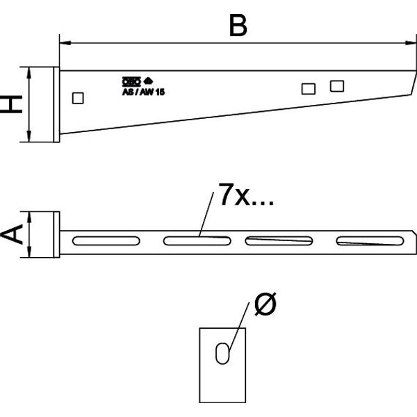 AW 15 11 FT Wall and support bracket with welded head plate B110mm image 2