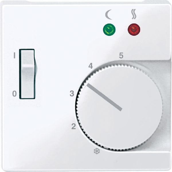 Cen.pl. f. floor thermostat insert w. switch, active white, glossy, System M image 1