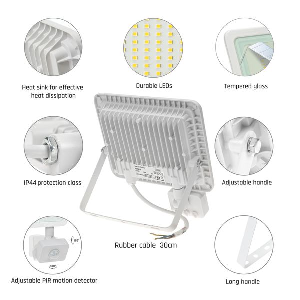 NOCTIS LUX 2 SMD 230V 50W IP44 WW white with sensor image 7