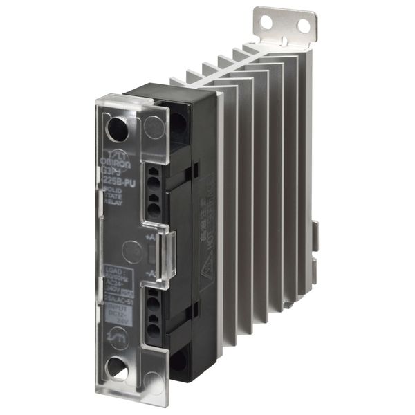 Solid-state relay, 1 phase, 27A, 100-480V AC, with heat sink, DIN rail image 2