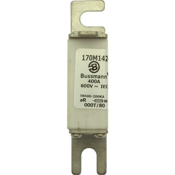 Fuse-link, high speed, 400 A, AC 600 V, size 000, 21 x 40 x 100 mm, aR, DIN, IEC, single indicator image 2