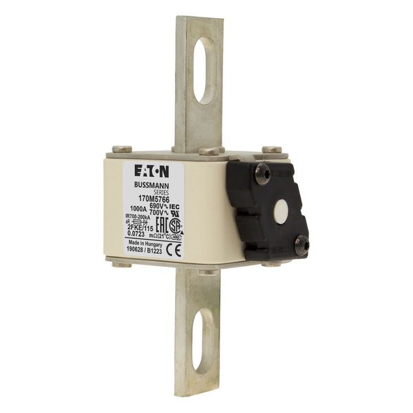 Fuse-link, high speed, 1000 A, AC 690 V, size 2, 61 x 77 x 135 mm, aR, IEC, UL, single indicator image 4