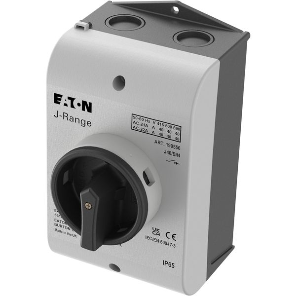 Main switch, 40 A, surface mounting, 3 pole + N, STOP function, With black rotary handle and locking ring, Lockable in the 0 (Off) position image 10