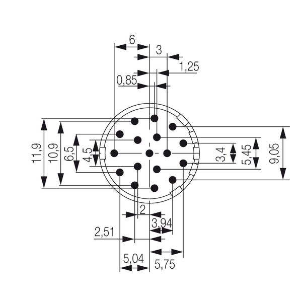 contact insert (circular connector), Solder-in socket, 17 mm, Counter  image 1