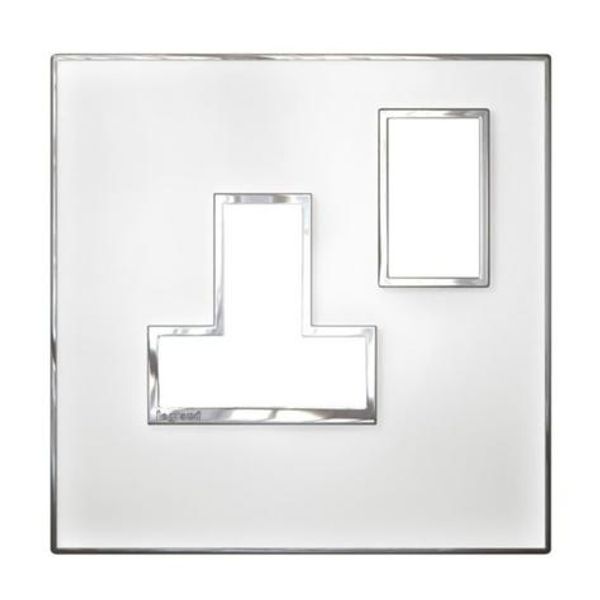 Plate Arteor - BS - square - for switched sockets 1-gang - mirror white image 1