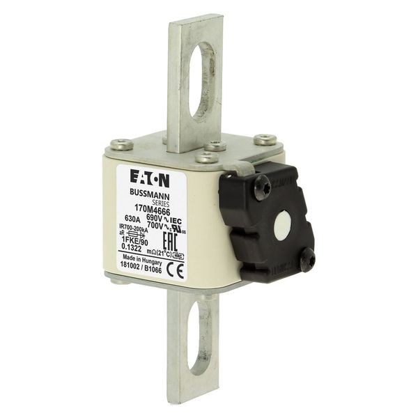 Fuse-link, high speed, 630 A, AC 690 V, size 1, 53 x 69 x 136 mm, aR, IEC, UL, single indicator image 5