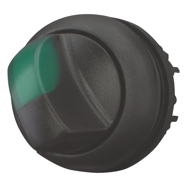 Illuminated selector switch actuator, RMQ-Titan, With thumb-grip, maintained, 2 positions (V position), green, Bezel: black image 2