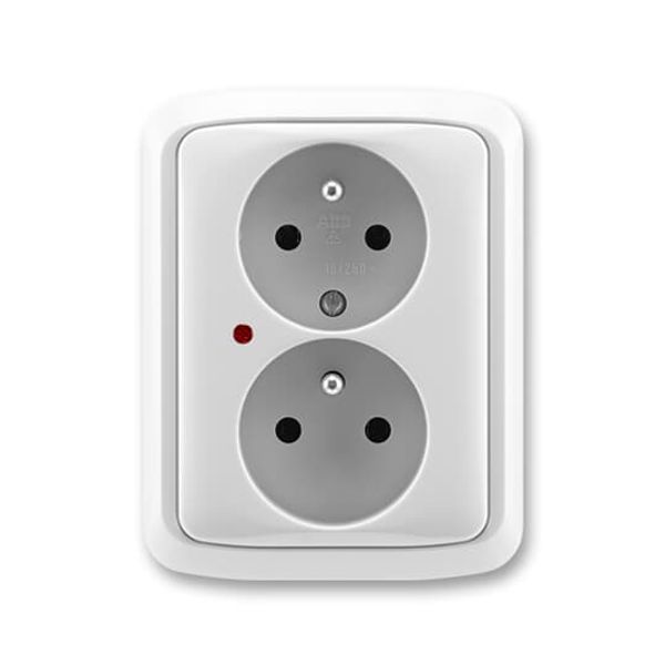 5592A-A2349S Double socket outlet with earthing pins, shuttered, with surge protection ; 5592A-A2349S image 2