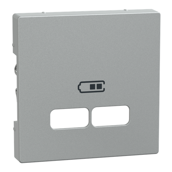 System M central plate USB charger aluminium image 4