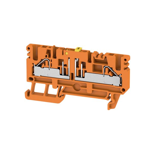 Test-disconnect terminal, PUSH IN, 4 mm², 500 V, 23 A, Pivoting, Cross image 1