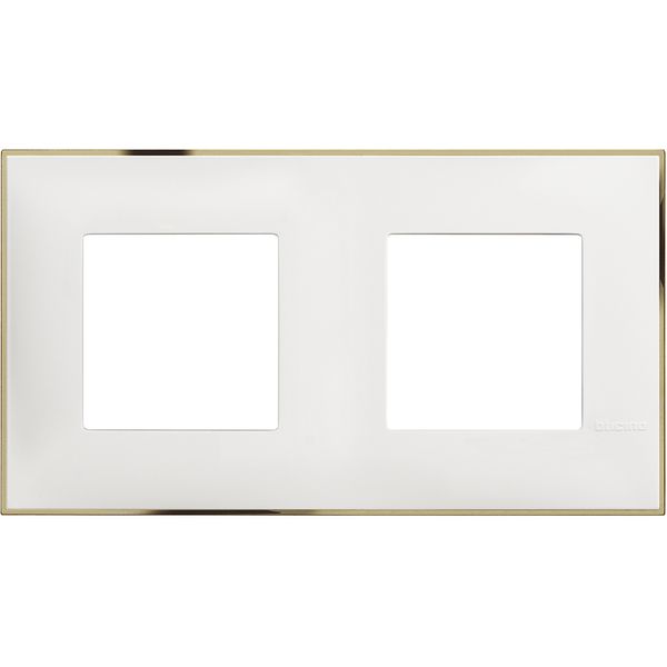 CLASSIA - COVER PLATE 2X2P WHITE GOLD image 1