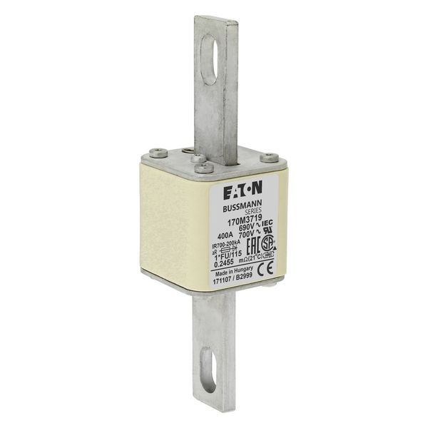 Fuse-link, high speed, 400 A, AC 690 V, compact size 1, 45 x 45 x 148 mm, aR, IEC, UL image 14