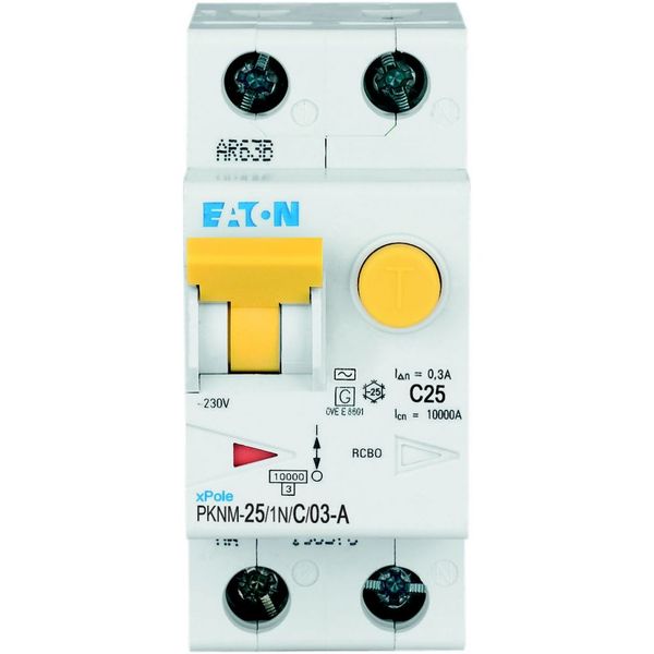 RCD/MCB combination, 25 A, 300 mA, MCB trip characteristic: C, 1p+N, RCD trip characteristic: A image 9