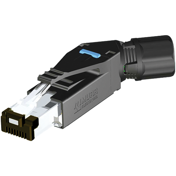 RJ45 professional male 45° 4 pol. shielded Ethernet image 1