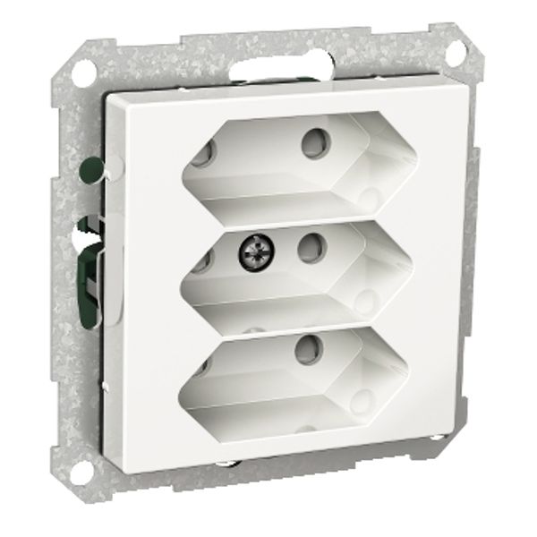 Exxact triple socket-outlet 3xEuro screw white image 2