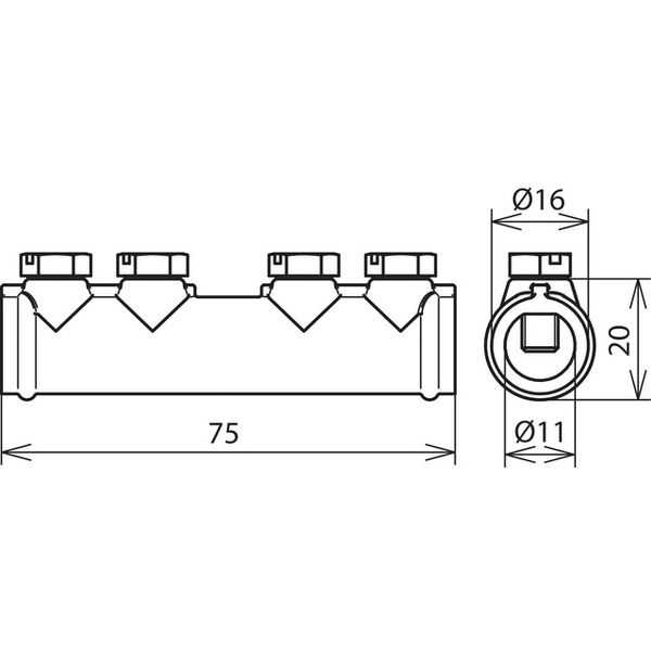 Connecting sleeve ZDC f. Rd 7-10mm with 4 screws M6x12mm image 2