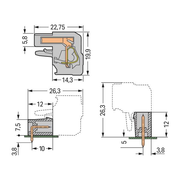 1-conductor female connector, angled CAGE CLAMP® 2.5 mm² gray image 2