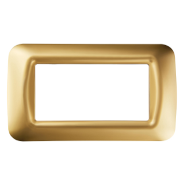 TOP SYSTEM PLATE - IN TECHNOPOLYMER GLOSS FINISH - 4 GANG - ANTIQUE GOLD - SYSTEM image 1