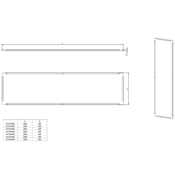 Divider panel H=2000 D=500 mm galvanized sheet steel image 4