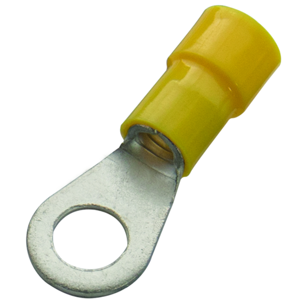 Ring cable lug insulated 4.0-6.0 M6 yellow PVC image 2