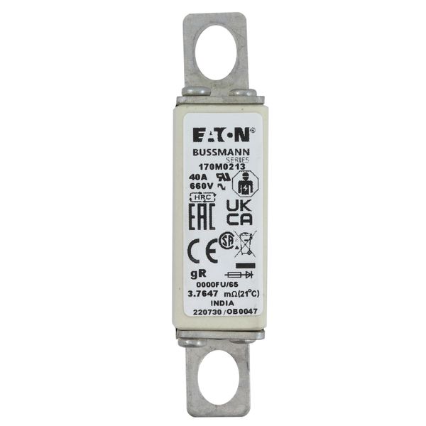 Fuse-link, high speed, 40 A, AC 660 V, size 0000, 18 x 19 x 80 mm, gR, UL image 11