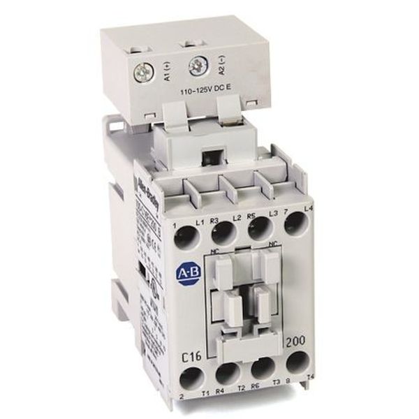 Allen-Bradley 100-C16EY200 100-C IEC Contactor, 48-72V DC Electronic Coil, Screw Terminals, Line Side, 16A, 2 N.O. 2 N.C. Main Contact Configuration image 1