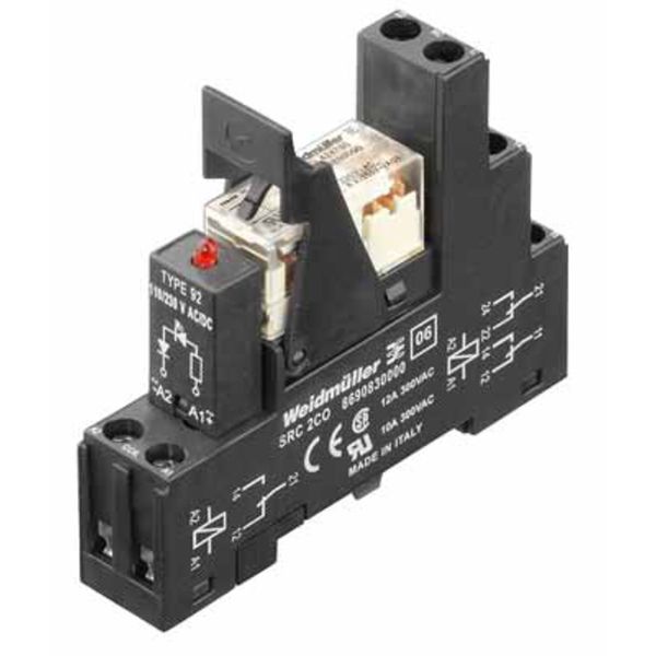 Relay module, 230 V AC, red LED, Free-wheeling diode, 2 CO contact (Ag image 2