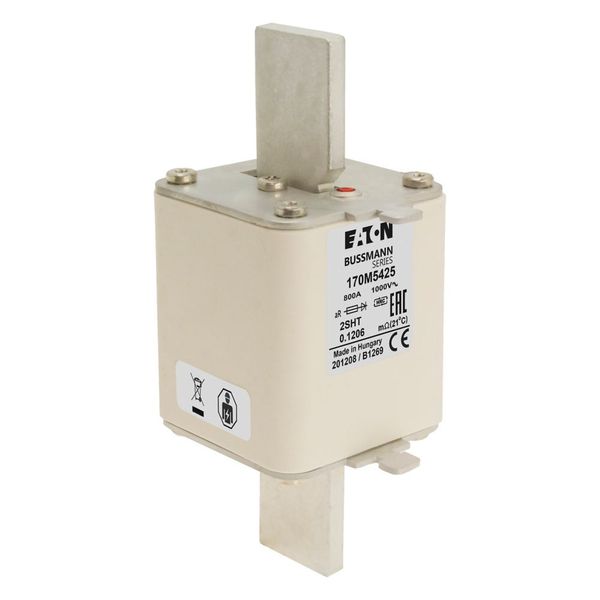 Fuse-link, high speed, 800 A, AC 1000 V, size 2, 59 x 59 x 150 mm, aR, IEC, single indicator image 10