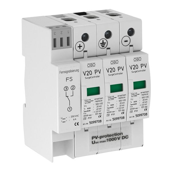 V20-C 3PHFS-1000 SurgeController V20 three-pole for photovoltaics 1000V DC image 1