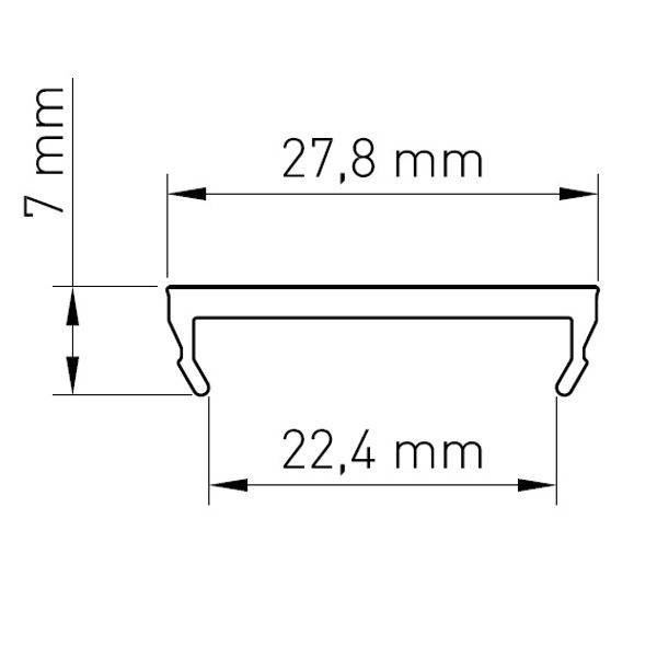 Aluminium cover LBK and LBKI L-2000mm W-27,8mm H7mm image 2